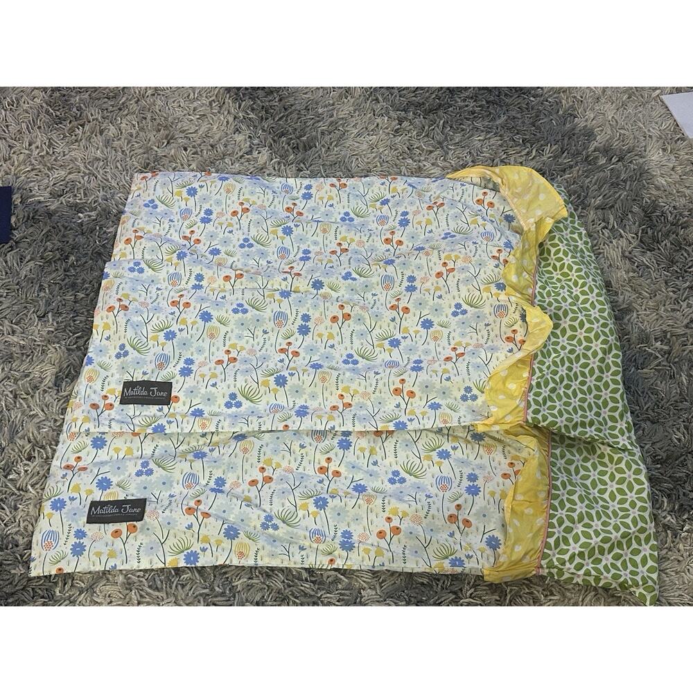 One Matilda Jane Pillowcase Yellow And Green Floral Pillow Sham Set